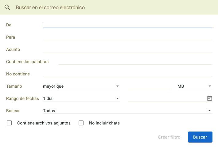 Filtros de Gmail