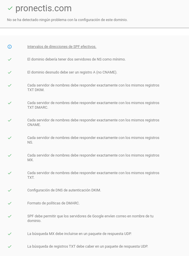 Comprobaciones importantes