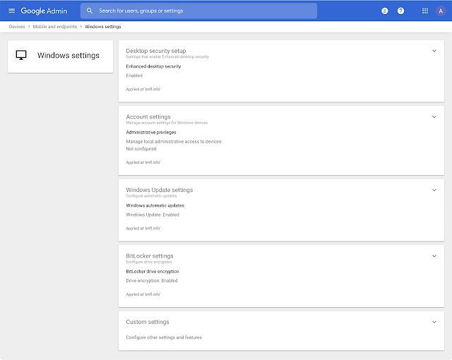 Windows settings