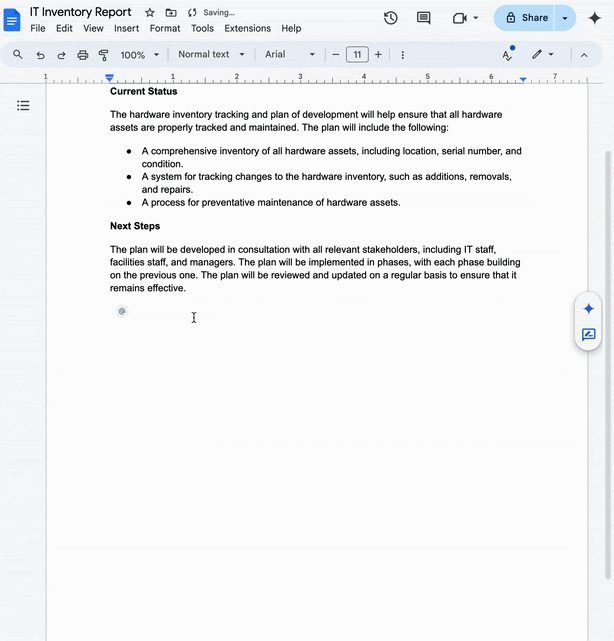 Chips inteligentes de AppSheet para Google Docs
